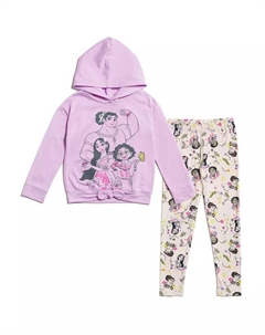 Комплект из флисовой толстовки и леггинсов с пуловером и блестками Encanto Isabela Luisa Mirabel для девочек, фиолетовый Disney