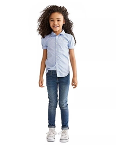 Рубашка и джинсы Оксфорд для маленьких девочек, синий Polo ralph lauren