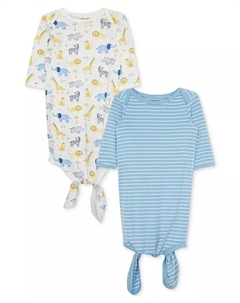 Детские вязанные платья с анималистическим принтом и полосками «Джунгли», упаковка из 2 шт, синий Little me