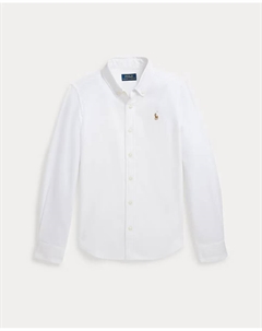 Рубашка для девочки из хлопка Оксфорд, белый Polo ralph lauren