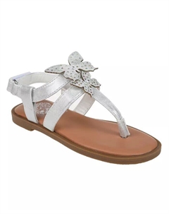 Модные сандалии для больших девочек с полиуретановыми сандалиями с бабочками и 3D-вырезами, белый Vince camuto