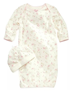 Винтажное платье с принтом роз и шапочка для маленьких девочек, комплект из 2 предметов Little me