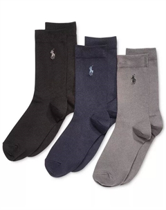 Носки Big Boys Super Soft Crew, упаковка из 3 шт, синий Polo ralph lauren