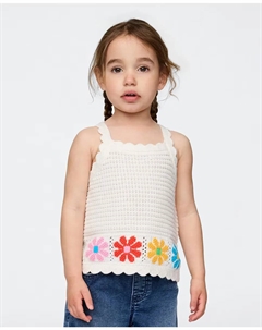 Топ-майка с фестончатым узором для малышей и девочек постарше, натуральный Gap