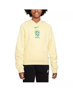 Толстовка с капюшоном Air для больших мальчиков и девочек, желтая, сборная Бразилии по футболу Nike