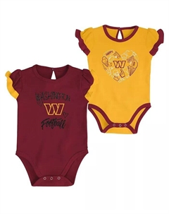 Комплект из двух частей боди Washington Commanders Too Much Love для новорожденных и младенцев, мальчиков и девочек, бордовый, золотой Outerstuff