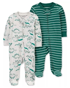 Комбинезон для сна и игр для мальчика с двусторонней молнией, набор из 2 шт, зеленый Carter`s