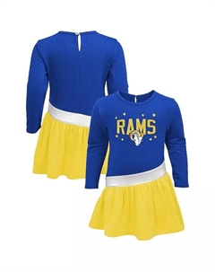 Девочки Младенец Королевский, Золото Лос-Анджелес Рамс Трикотажное платье Сердце в Сердце Outerstuff