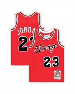 Аутентичная майка Swingman Red Chicago Bulls Hardwood Classics 1984/85 с Майклом Джорданом для дошкольников, красный Mitchell and ness