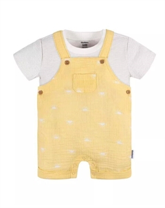Комплект из комбинезона и футболки для маленьких мальчиков или девочек, желтый Gerber