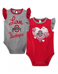 Комплект из 2 боди для девочек, алый, серый, Ohio State Buckeyes Spread the Love Outerstuff