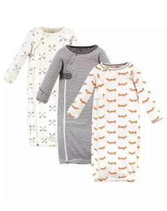 Детские платья из органического хлопка с длинными рукавами и застежкой-молнией для маленьких девочек, 3 шт., Цветочный сад, оранжевый Touched by nature