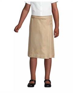 Школьная форма для девочек, однотонная юбка А-силуэта ниже колена, коричневый/бежевый Lands' end