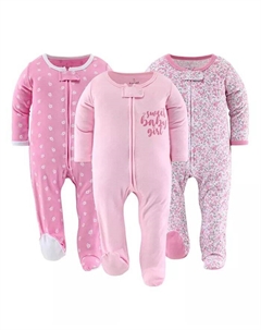 Детские пижамы для девочек с цветочным принтом Love Footed, 3 шт. в упаковке, розовый The peanutshell