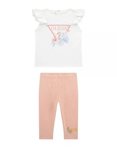 Футболка с коротким рукавом и леггинсы для девочек, комплект из 2 предметов, белый Guess