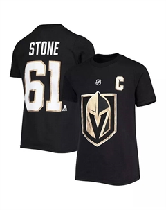 Футболка с именем и номером игрока Big Boys Mark Stone Black Vegas Golden Knights Outerstuff