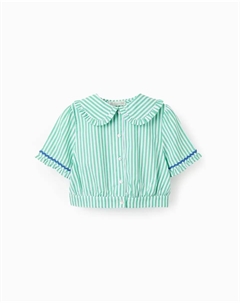 Блузка для девочки в полоску из 100% хлопка, зеленый Zippy