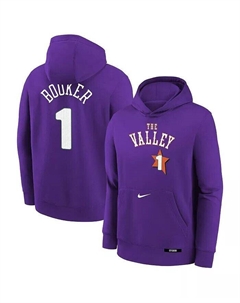 Толстовка с капюшоном с именем и номером для больших мальчиков и девочек Devin Booker Purple Phoenix Suns 2024/25 City Edition Nike