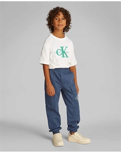 Брюки-карго с монограммой для мальчиков, синий Calvin klein