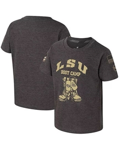 Футболка Boot Camp с надписью LSU Tigers OHT в стиле милитари для мальчиков и девочек, угольного цвета Colosseum