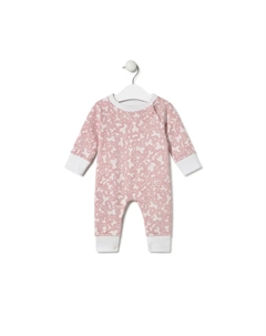 Детский комбинезон без ножек из хлопка с принтом Kaos, розовый Tous