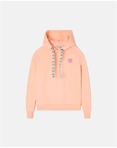 Свитшот для девочки в этническом стиле с капюшоном, оранжевый Silbon
