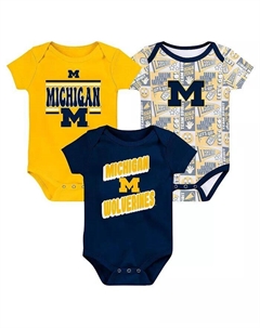 Комплект из 3 боди для новорожденных Navy Michigan Wolverines Sunday Comics Outerstuff