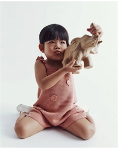 Вязаный комбинезон с цветочным узором, цвет Salmon Сфера