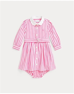 Платье для девочки из хлопка с длинными рукавами, розовый Polo ralph lauren