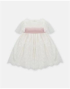 Вышитое платье для девочки с поясом из тюля розового цвета, цвет Nude Martin aranda