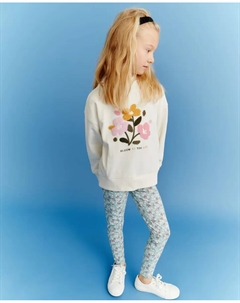 Базовые леггинсы для девочки с цветами, зеленый Kids el corte inglés