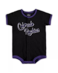 Комбинезон для мальчиков и девочек Colorado Rockies Power Hitter черного цвета Outerstuff