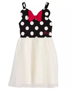 Платье с 3D-бантом и горошинами в стиле Минни Маус для девочек ясельного возраста, черный Disney
