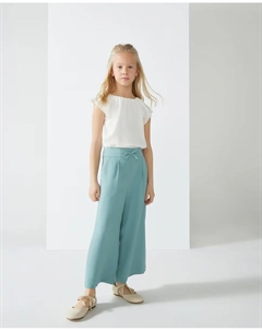 Брюки палаццо для девочек на церемонию, цвет Jabón Coconut el corte inglés