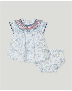 Платье для девочки с короткими рукавами и узором в виде сот, синий Coconut el corte inglés