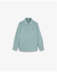 Рубашка для мальчика с воротником-поло и застежкой на пуговицы, зеленый Scalpers