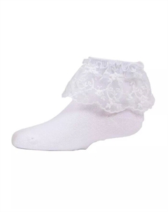 Носки-браслеты для щиколотки из смеси хлопка и цветочного кружева для больших девочек, белый Memoi