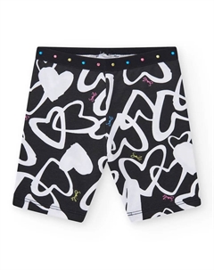 Леггинсы для велоспорта для девочек с принтом и поясом с заклепками, черный Tuc tuc