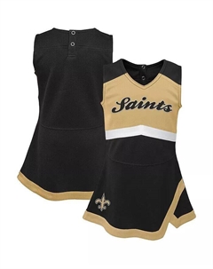 Платье-джемпер для девочек черное New Orleans Saints Cheer Captain Outerstuff