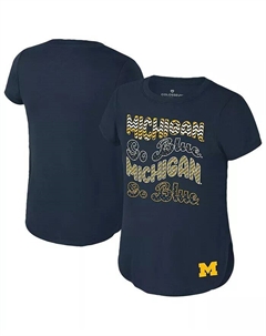 Футболка Big Boys and Girls Navy Michigan Wolverines Rogan Colosseum