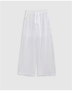 Брюки для девочек с карманами и лампасами, белый Ikks