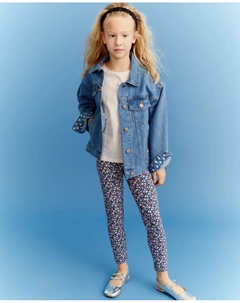 Базовые леггинсы для девочки с цветами, синий Kids el corte inglés