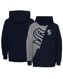 Толстовка с капюшоном Seattle Kraken Unrivaled для маленьких мальчиков и девочек серого и темно-синего цвета Outerstuff
