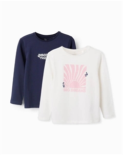 Футболка для девочки из 100% хлопка с длинными рукавами, белый Zippy