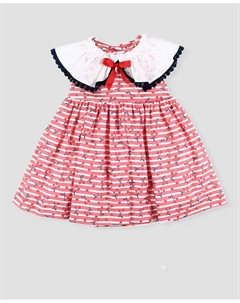 Платье для девочки из полосатой хлопчатобумажной ткани, красный Foque