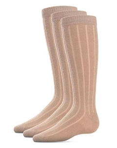 3 пары базовых хлопковых носков в рубчик для мальчиков, коричневый/бежевый Memoi