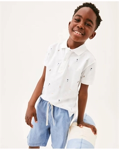Рубашка-поло с короткими рукавами для мальчика, белый Kids el corte inglés