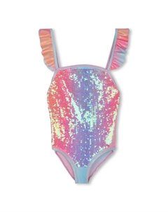 Купальник для девочки с пайетками и оборками, мультиколор Billieblush
