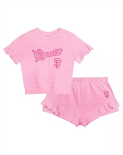 Милый комплект из розовой футболки и шорт San Francisco Giants Dugout для девочек Outerstuff