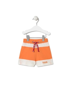 Хлопковые шорты-бермуды для мальчика с толстыми полосками, оранжевый Tous